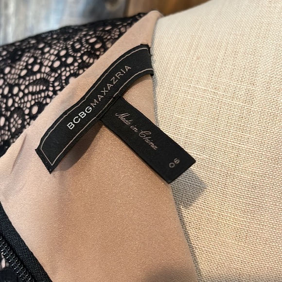 BCBG Maxazria Tan & Black Lace dress - Picture 7 of 12